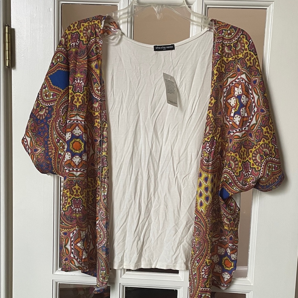 cha cha vente Multicolor Boho Kimono Cardigan